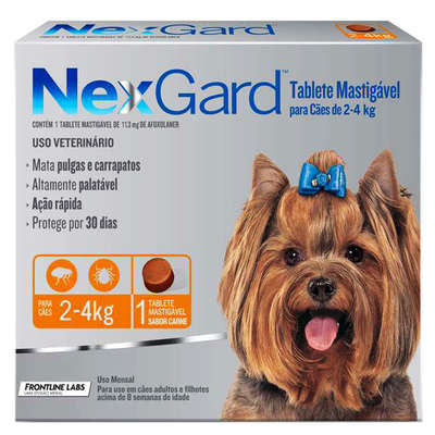 Anti-Pulgas-e-Carrapatos-Merial-NexGard-11 3-mg-Cães-de-2-a-4-Kg